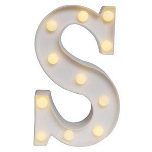 S Decorative Led Light Up Number Letters, White Plastic Marquee Number Light New